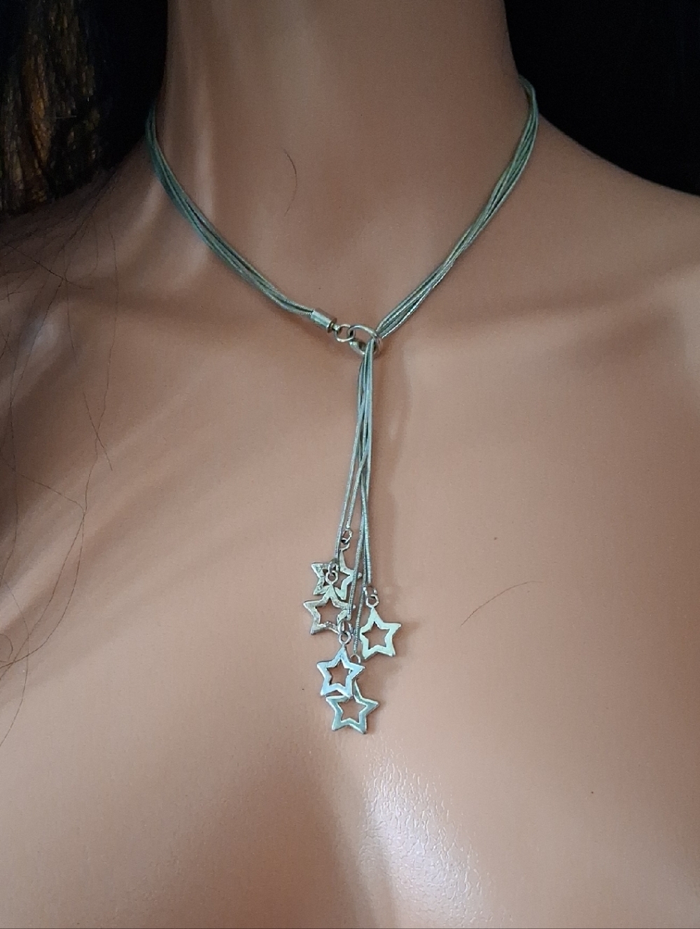 Sterling Silver Star Drop Y-Necklace in Silver - Lariat